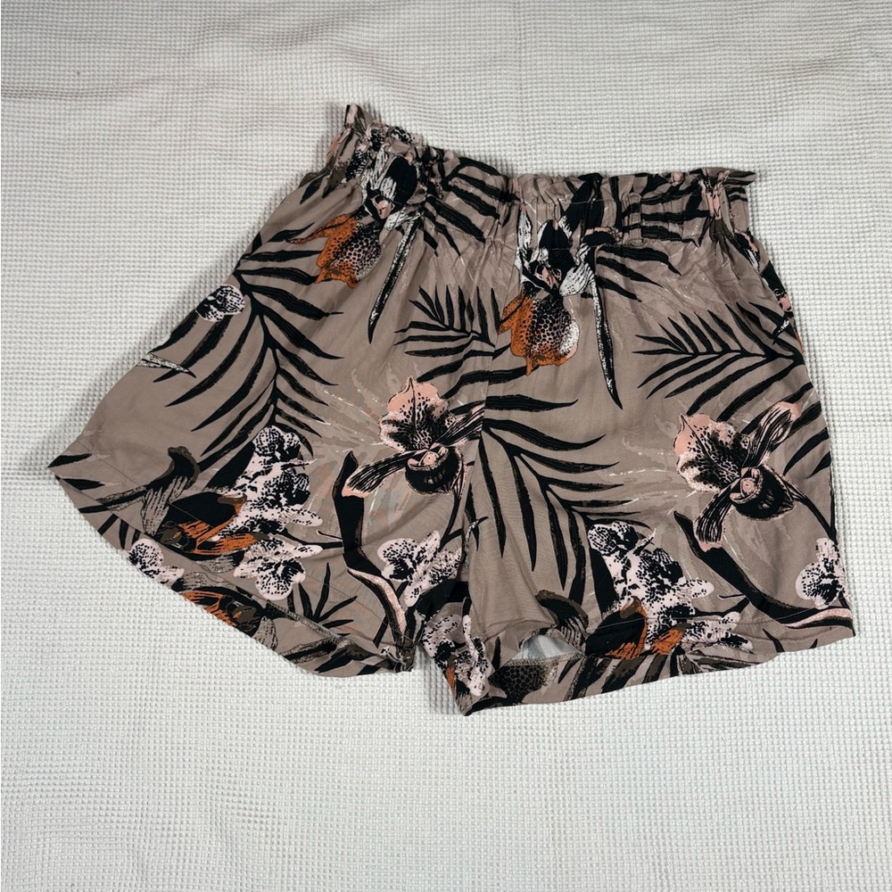 Melanie Lyne Floral Print paper bag waist Women's Shorts